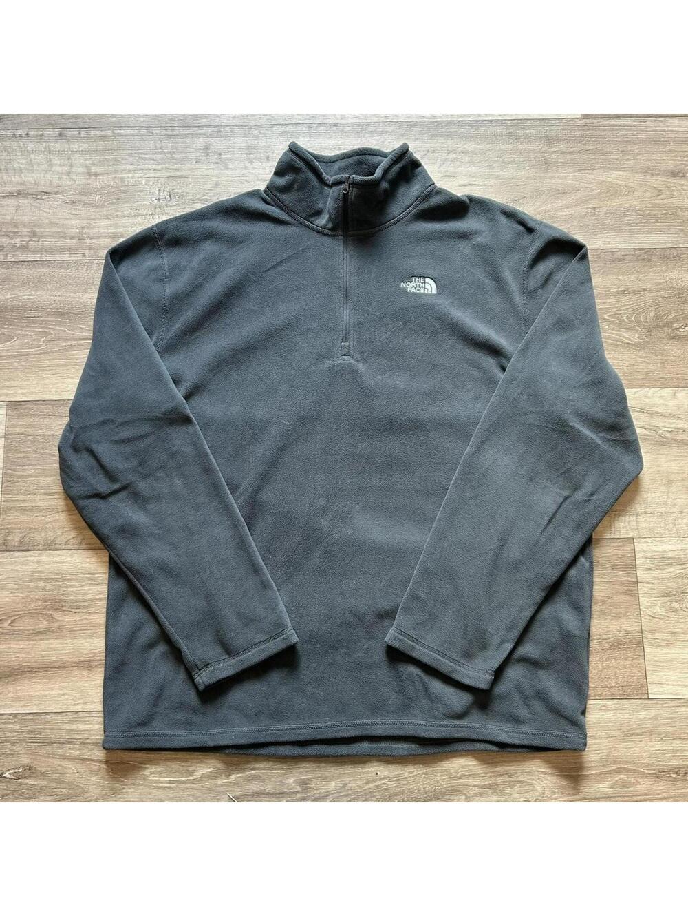 Grey The North Face‎ Fleece Quarter Zip Size XL